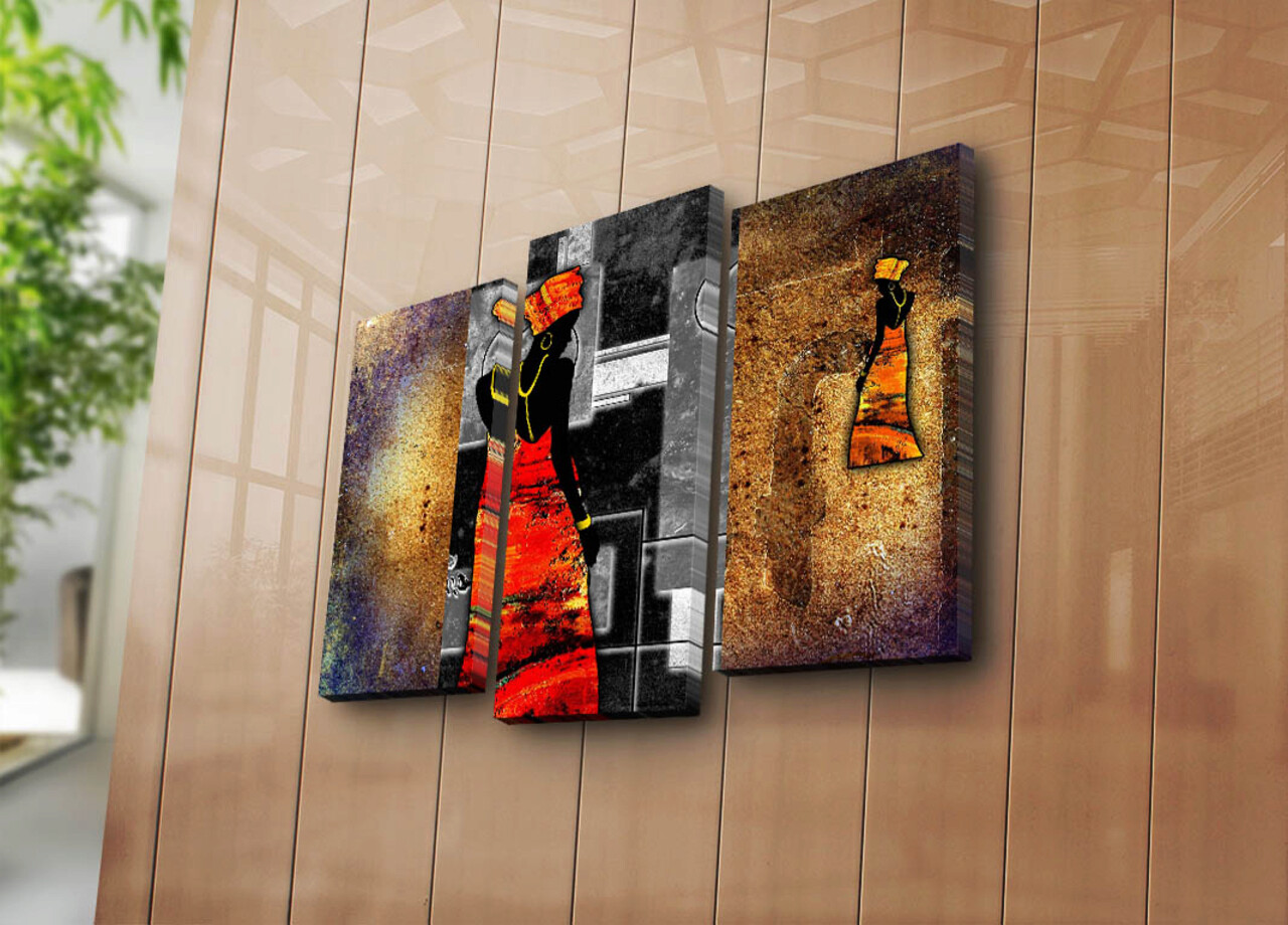 Tablou decorativ, 3PATK-103, 20 x 39 cm, 2 piese, Multicolor - imagine 5